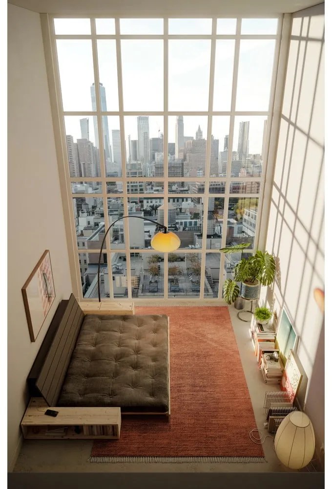 Divano letto in velluto a coste bianco 244 cm Base - Karup Design