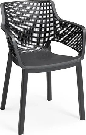 Sedie Da Esterno In Resina Design Moderno Con Braccioli Elisa Keter Grafite 4 Pezzi