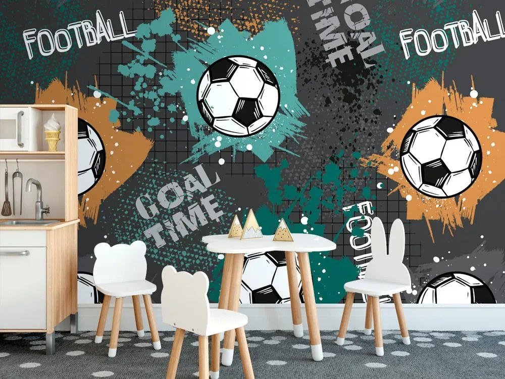 Carta da parati – Palla da calcio in design moderno