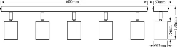 Osram - Faretto ELEMENTAL 5xGU10/6W/230V
