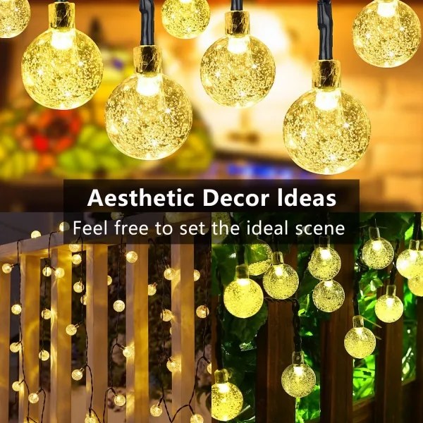 Brilagi - Catena decorativa solare a LED BUBBLE 300xLED/8 funzioni 30 m IP65 bianco caldo