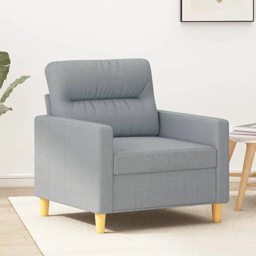 Poltrona Grigio Chiaro 60 Cm İn Tessuto /