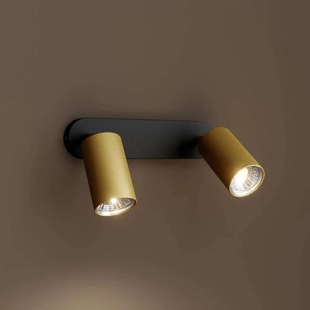 Nowodvorski Lighting Faretto da parete Eye Spot 2 luci, nero/ottone