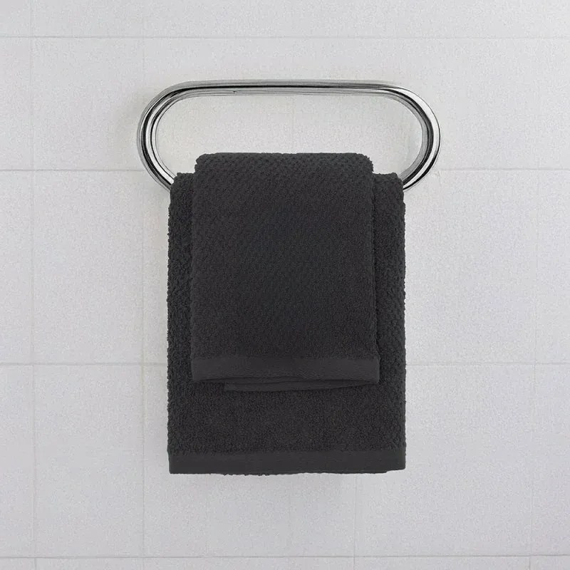 Set asciugamani bagno nero per viso e ospite in cotone puro Spring