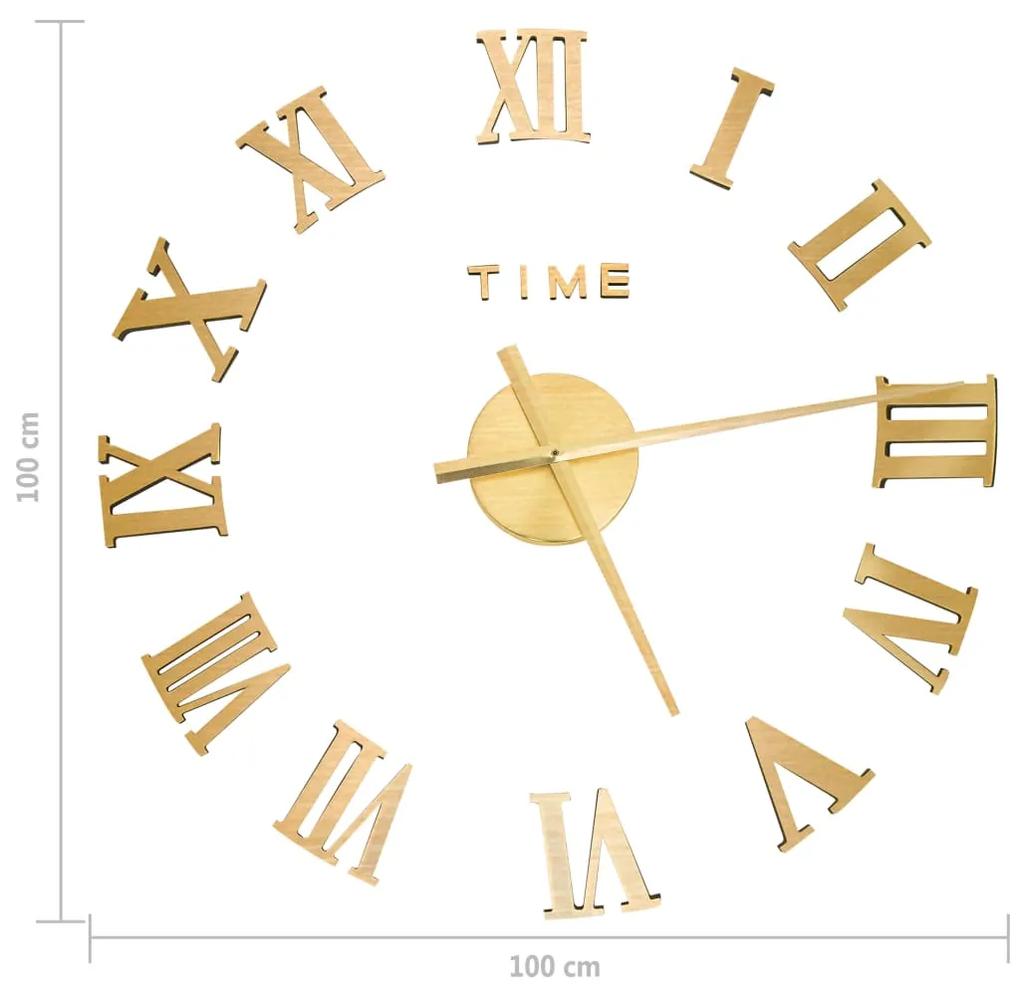 Orologio da Parete 3D Design Moderno Oro 100 cm XXL