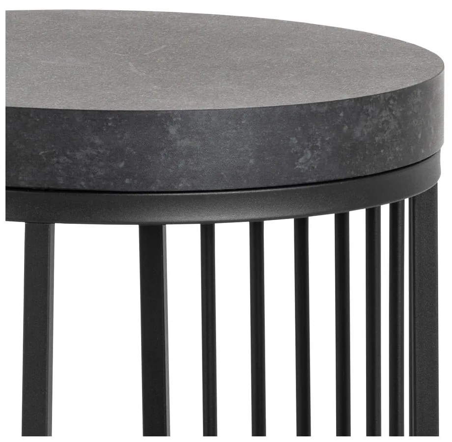 Comodino nero con piano effetto marmo Strington - Actona