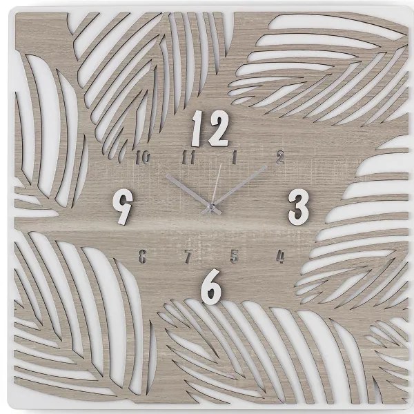 Orologio quadrato 30X30 cm da parete TROPICAL legno laminato BRC