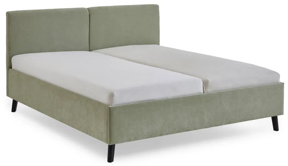 Letto matrimoniale imbottito verde chiaro con rete inclusa 180x200 cm Piano – Meise Möbel