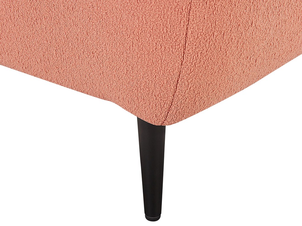 Chaise longue destra bouclé rosa pesca CHEVANNES Beliani