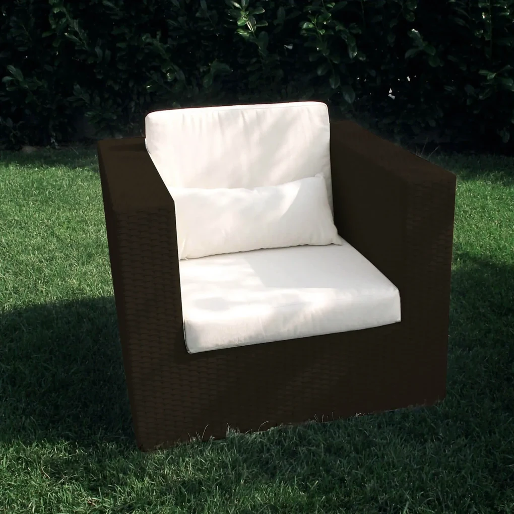 ABELLINUM - salotto da giardino completo di cuscini intreccio in rattan sintetico