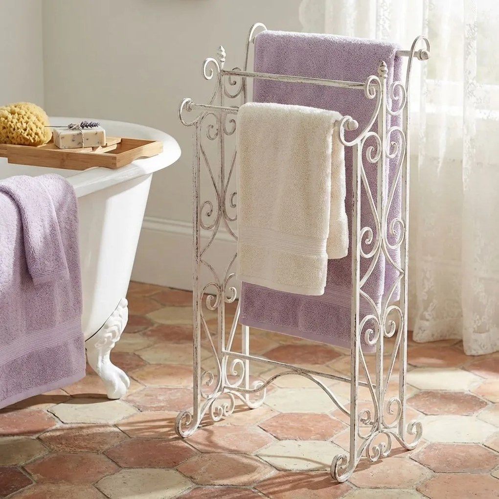 porta asciugamani stile provenzale in ferro verniciato cm 44 x 34 x 90 h