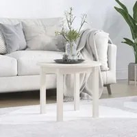 Tavolino da Salotto Bianco 55x45 cm in Legno Massello di Pino 822328