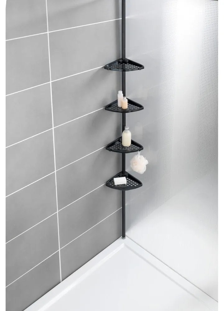 Mensola telescopica angolare nera per il bagno Opal - Allstar