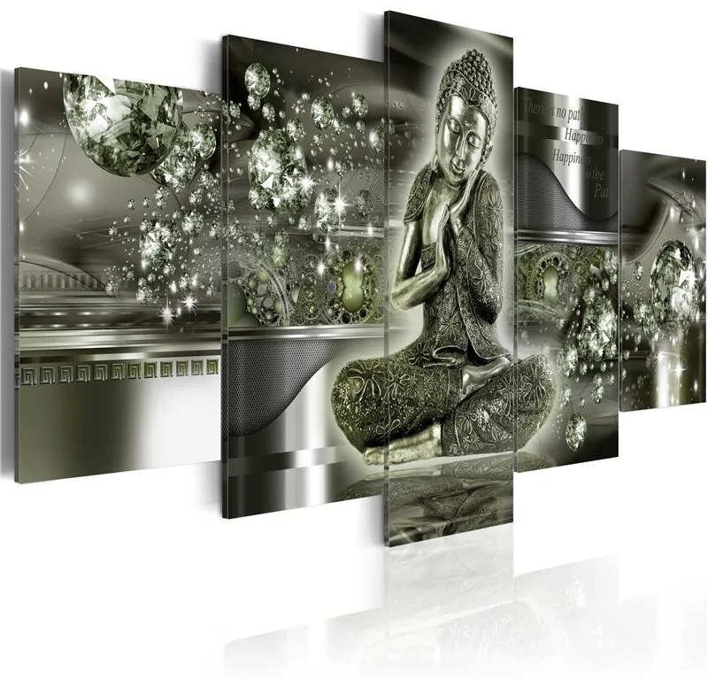 Quadro Emerald Budda  Colore Argento, Dimensioni e Misure 100x50