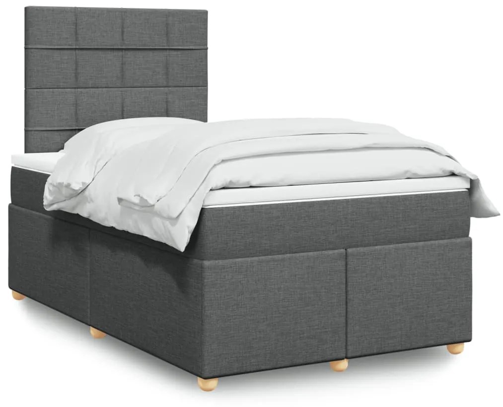 Giroletto A Molle Con Materasso Grigio Scuro 120x190cm Tessuto /
