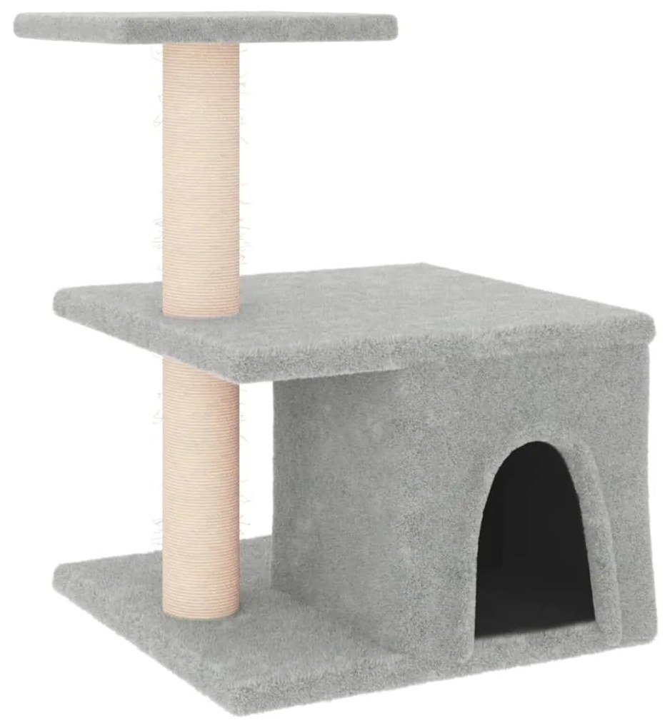 Albero per gatti con tiragraffi in sisal grigio chiaro 48 cm