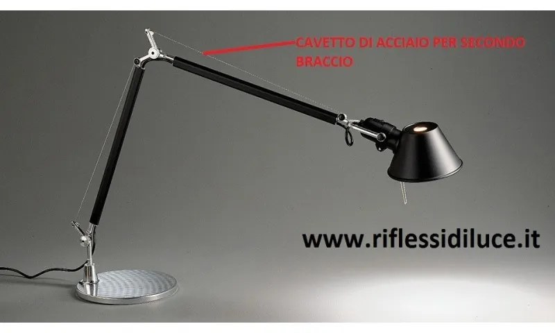 Artemide cavetto di acciaio ricambio seconda leva Tolomeo tavolo