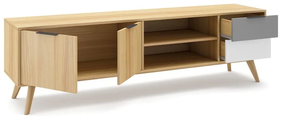 Tavolo TV in legno di pino di colore naturale 180x53 cm Elfa - Marckeric