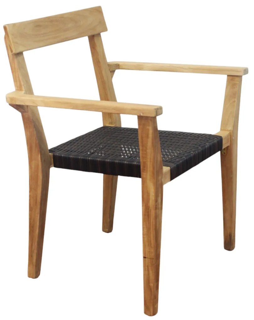 PAGAN - poltrona impilabile in teak e wicker