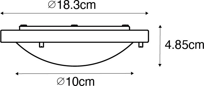 Plafoniera moderna bianca 18 cm IP44 - Yuma
