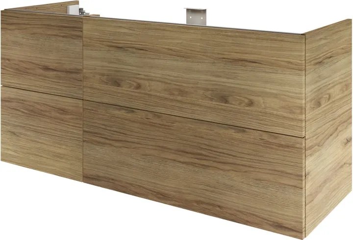 Mobile da bagno sospeso sotto lavabo L 70 x H 50 x P 51 cm bianco, 2 cassetti Neo, Maniglie acquistabili separatamente