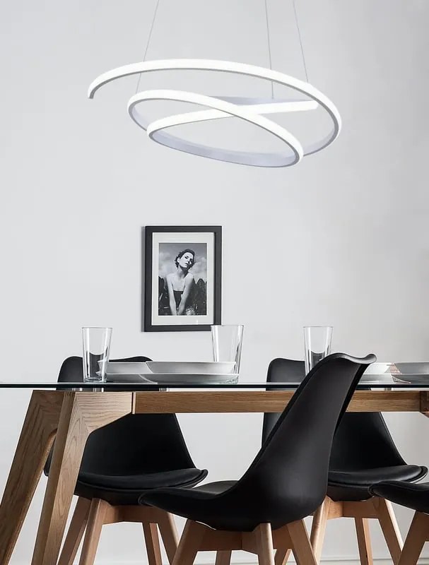 Lampadario LED moderno Kiley bianco Ø50cm, luce naturale 3470 lumen, NOVECENTO