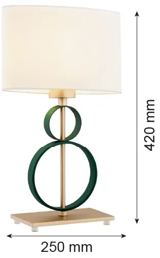 Argon 8317 - Lampada da tavolo PERSEO 1xE27/15W/230V 42 cm crema/verde