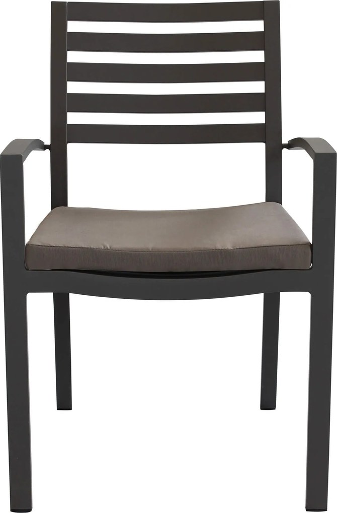 DEXTER - set tavolo in alluminio cm 160/240 x 90 x 75 h con 4 sedie e 2 poltrone Dexter