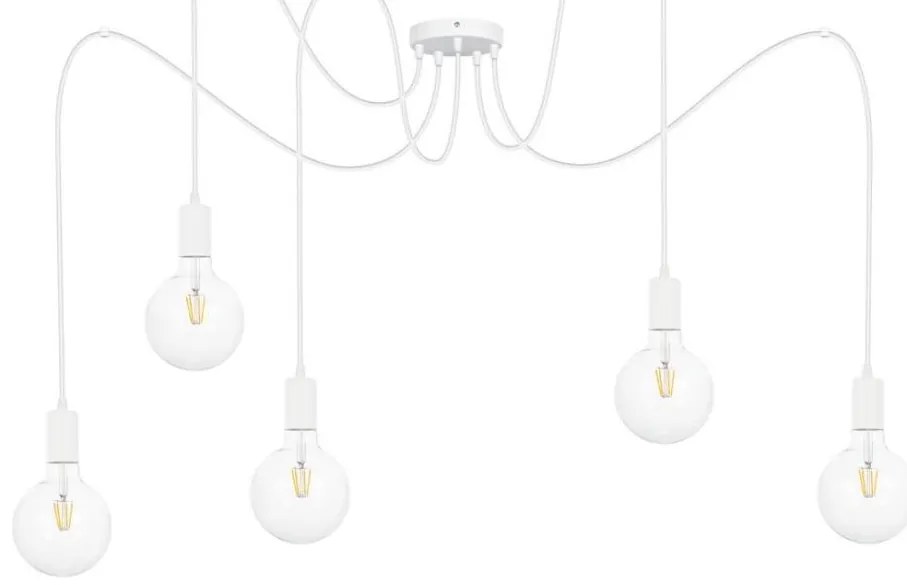 Lampadario a sospensione con filo MIROS 5xE27/60W/230V ragno bianco