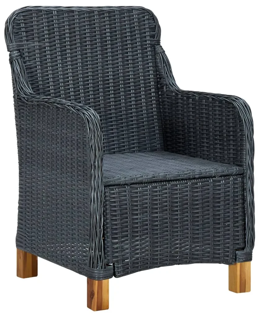 Sedie da giardino con cuscini 2 pz in polyrattan grigio scuro