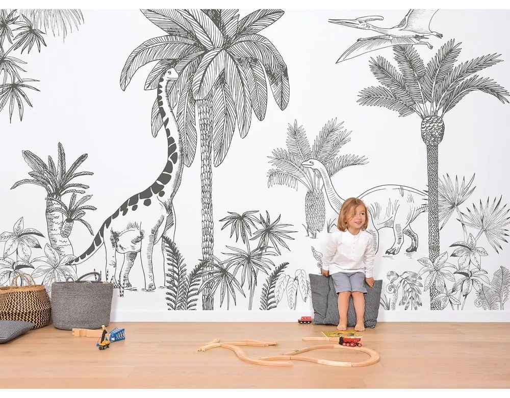 Carta da parati per bambini 400 cm x 248 cm Jurassic Period - Lilipinso