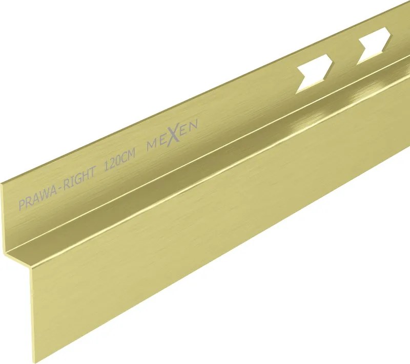 Mexen Line-B listello parete a pendenza 120 cm destra, oro spazzolato - 185502120R