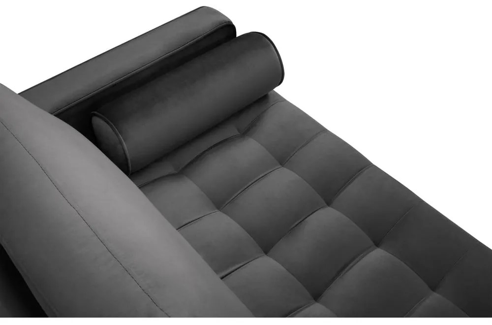 Divano in velluto grigio scuro, 174 cm Santo - Milo Casa