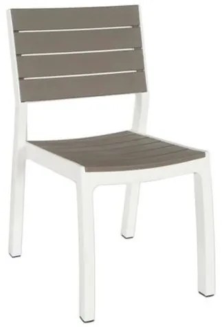 Sedie Da Esterno Senza Braccioli In Resina Effetto Legno Bianco E Tortora Harmony Set 4 Pezzi