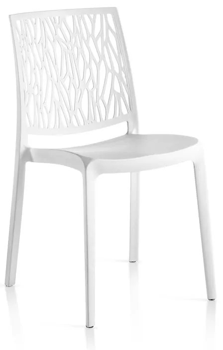 Sedia da giardino in polipropilene London Twist NEW GARDEN bianco, set da 6 pezzi