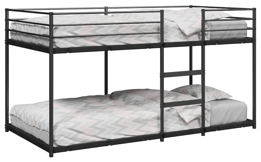 Letto A Castello Senza Materasso Nero 100x190 Cm İn Acciaio /
