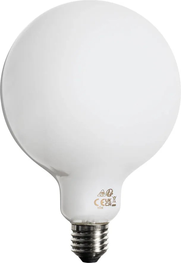 Set di 5 lampadine LED opale G125 E27 dimmerabili a 3 fasi 4W 450 lm 3000K