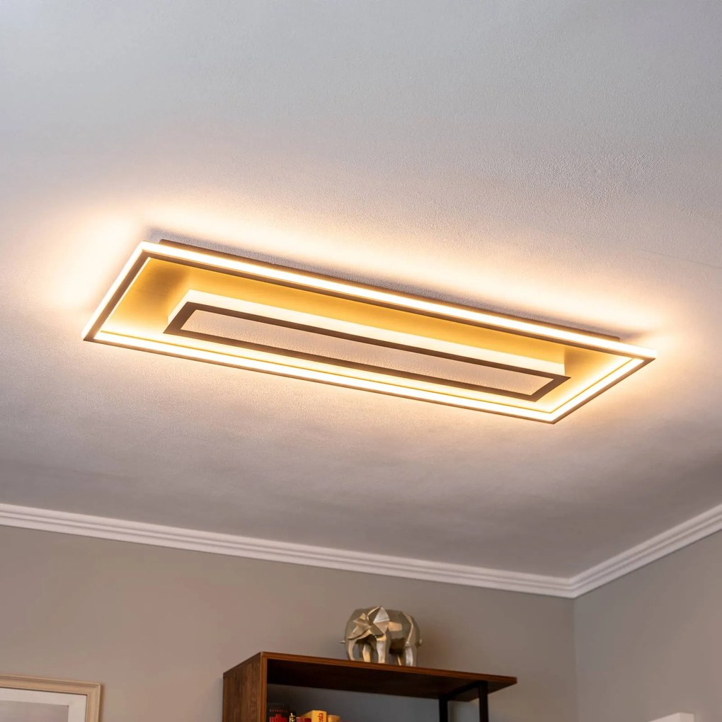 Lindby Pekela plafoniera LED angolare, 110 x 40 cm