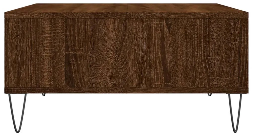 Tavolino da salotto rovere marrone 60x60x30cm legno multistrato