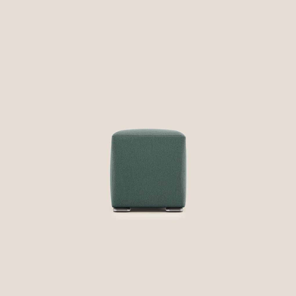 Cube pouf in tessuto morbido smacchiabile T05 verde