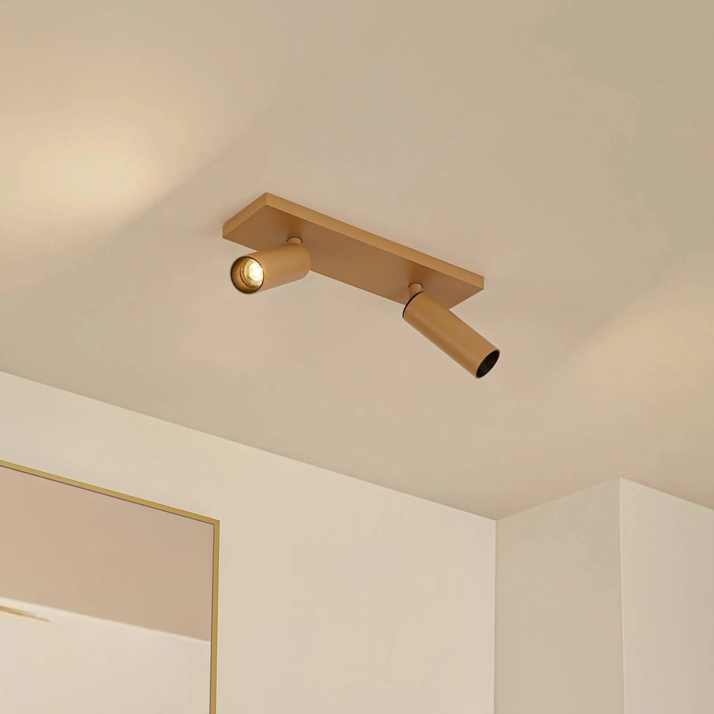 Arcchio Faretto da soffitto Brinja Slim, marrone, a 2 luci, GU10 MR11 Slim Arcchio, dimmerabile, Marrone / Ruggine, Corridoio, Alluminio, Moderno, Faretto