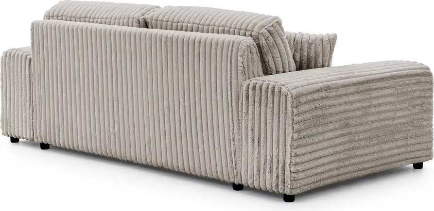 Divano grigio chiaro con rivestimento in velluto a coste 213 cm Justin – Ropez