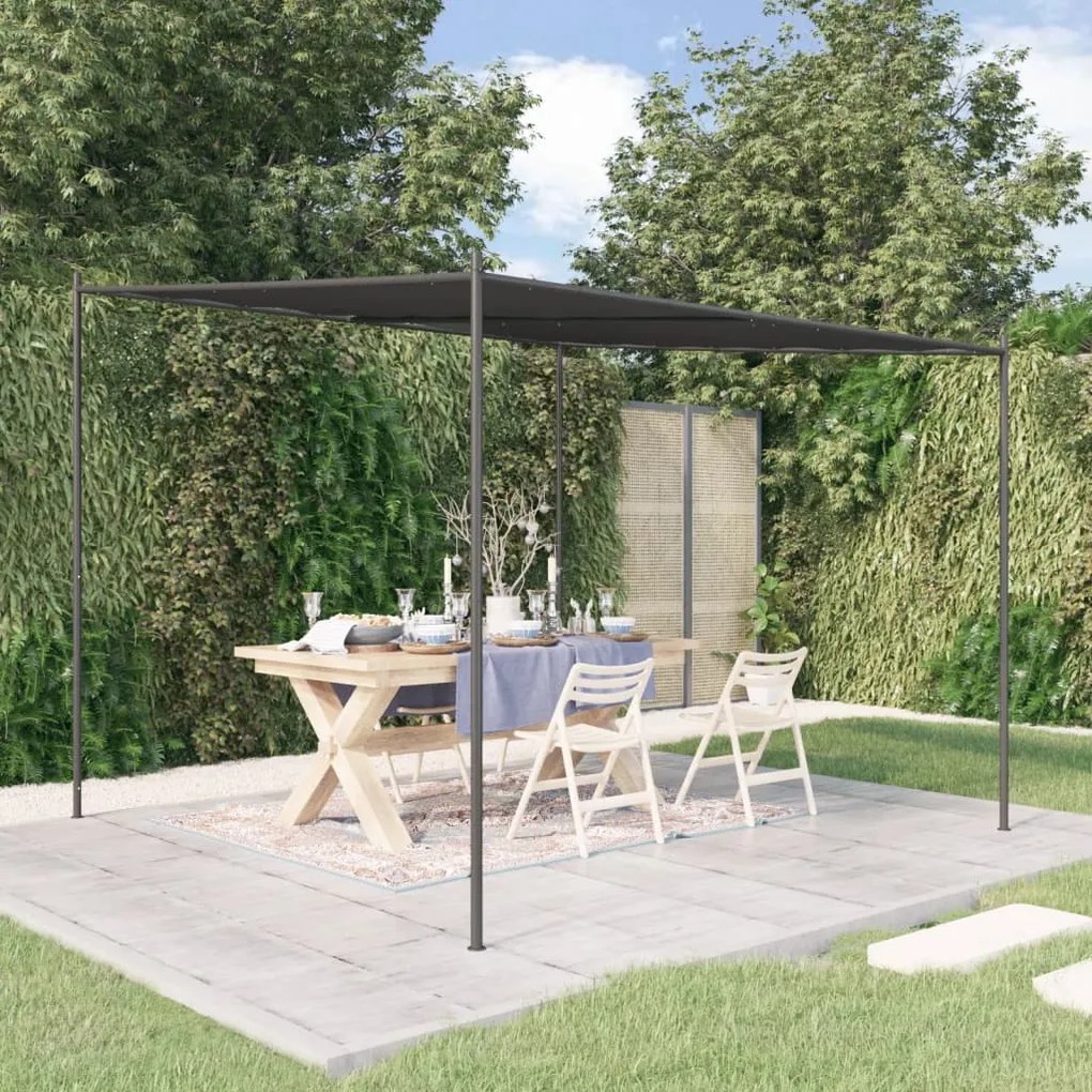 Gazebo Antracite 3x3 M 180 G/m² Tessuto E Acciaio /