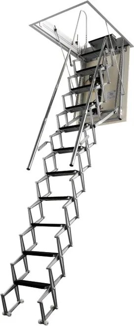 Scala retrattile in alluminio 8 gradini,