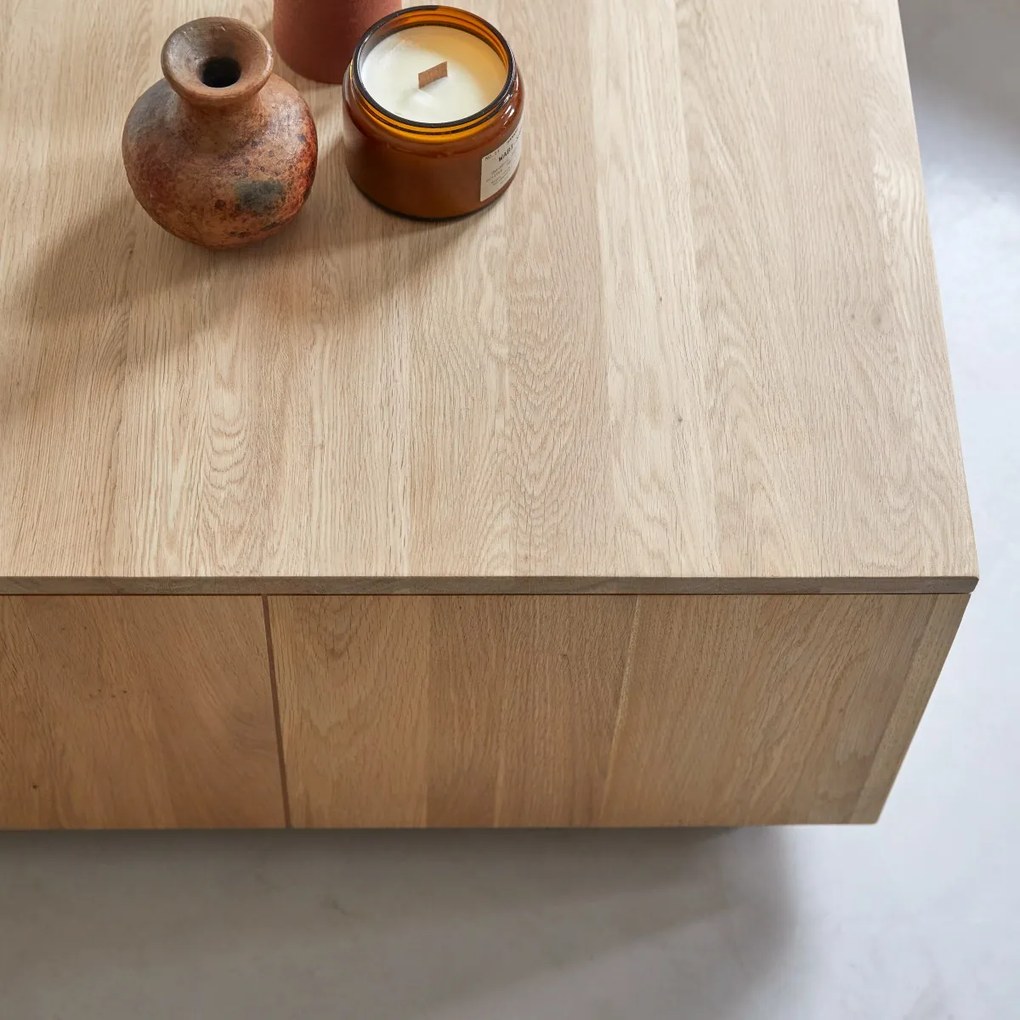 Tikamoon - Tavolino in legno di quercia senza nodi 80 Anoa