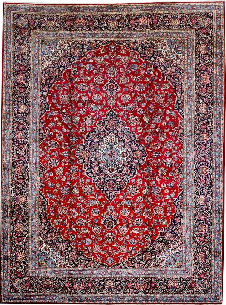 Kashan Tappeto persiano 440 x 330 Rosso (Iran) Annodato A Mano