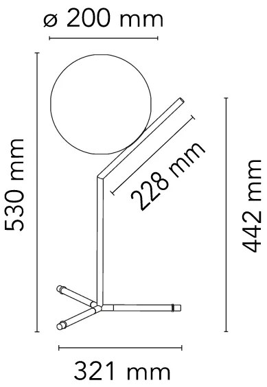 Flos IC Lights Table 1 High Lampada da tavolo 20 cm a luce diffusa Rosso Burgundy