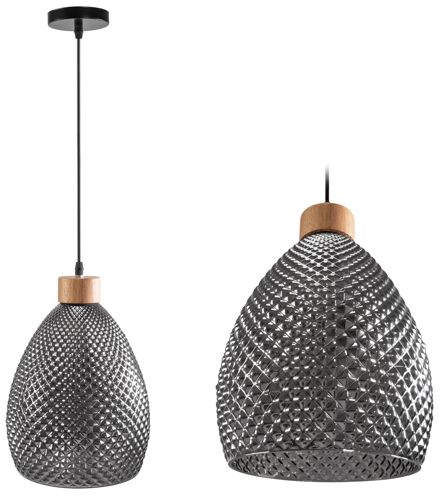 Lampada Da Soffitto Di Vetro Retro Black APP897-1CP