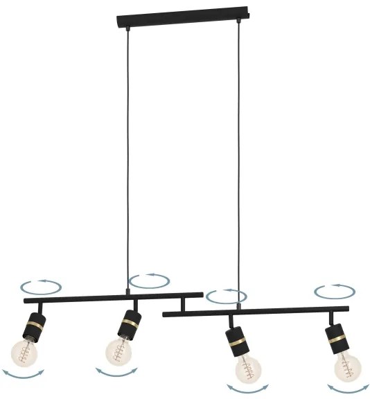 Eglo 900177 - Lampadario a sospensione con filo LURONE 4xE27/10W/230V