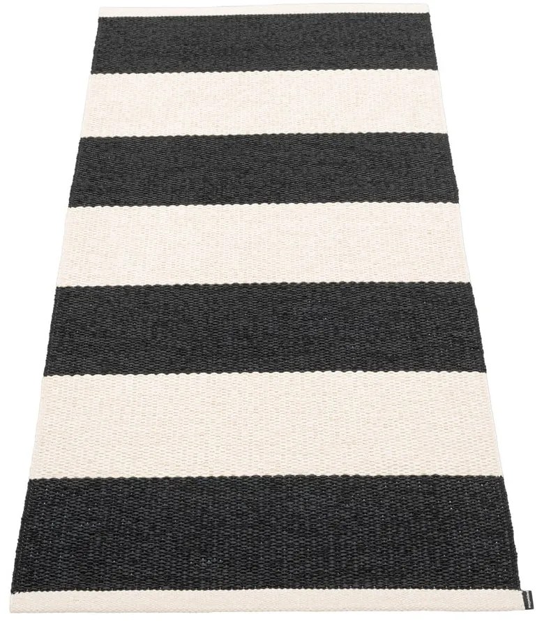 Passatoia da interno/esterno bianca e nera 70x150 cm Bob Black Vanilla – Pappelina